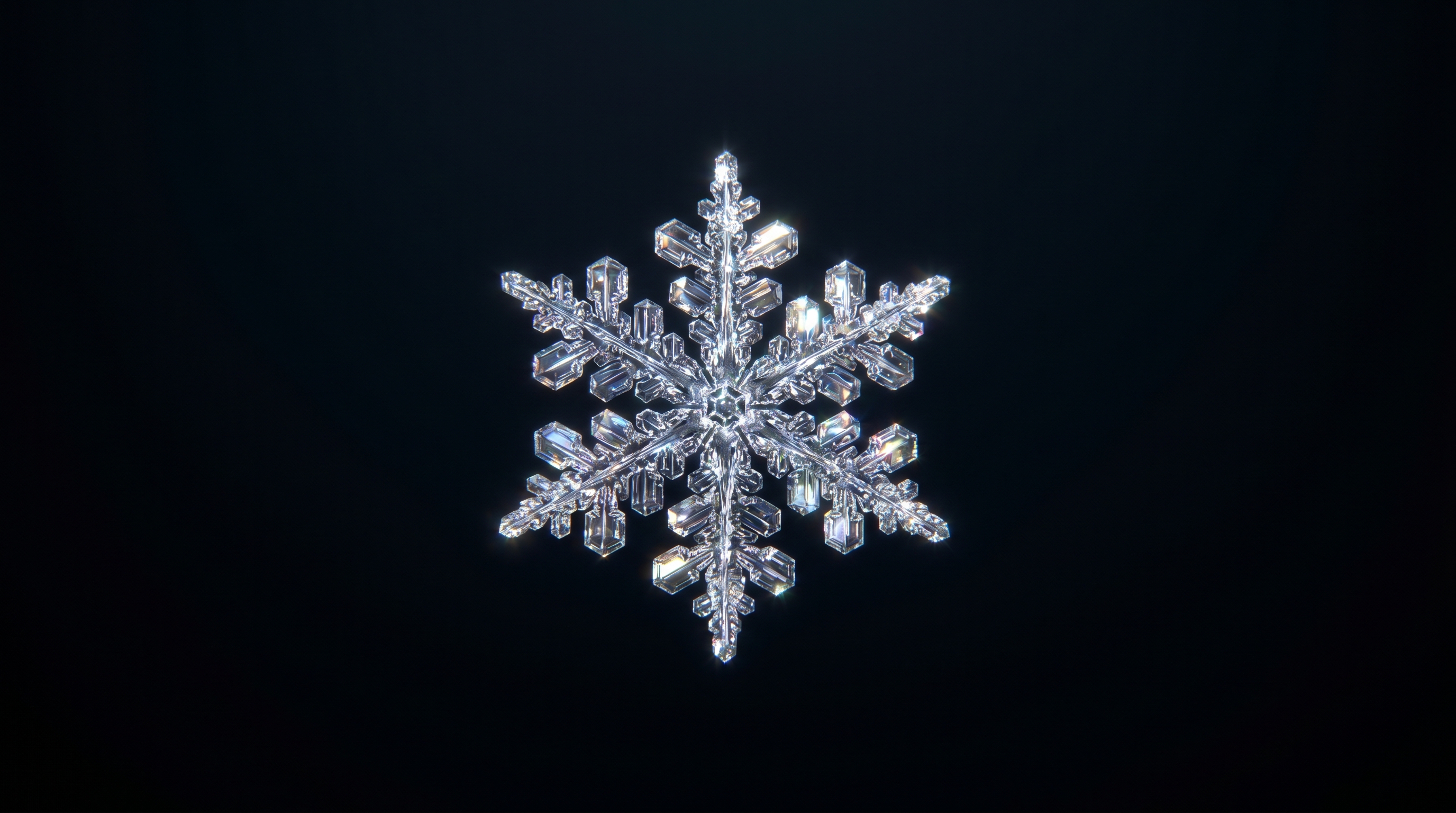 Snowflake In Black Void